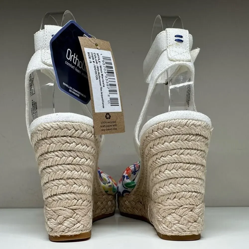 NWOB | TOMS | Marisela Wedge Sandal | White Mediterranean | Size 5